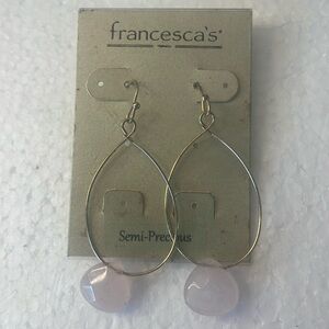 Francesca’s wire loop rose gold semi precious dangle earrings